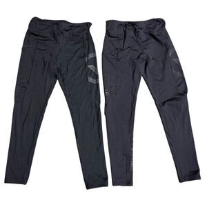 Two pairs VIRUS Black Compression Leggings XS Gym Yoga Running Activewear